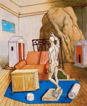  Chirico Decoraci%C3%B3n Paredes - muebles y rocas en una habitación 1973 Giorgio de Chirico Surrealismo metafísico